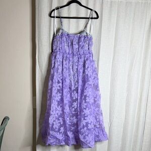 For love and lemons size M Floral Purple Spaghetti Strap Dress